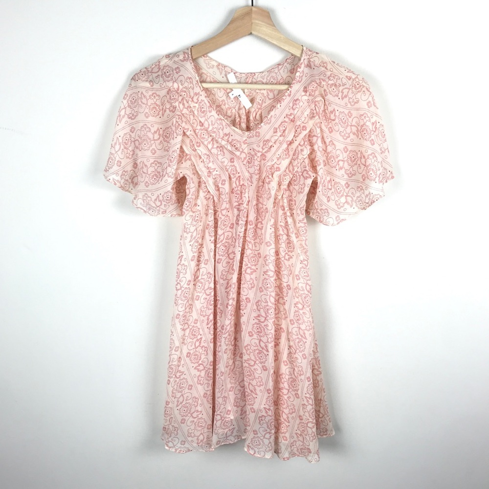 Phillip Lim Peach Silk Sheer Paisley Blouse - 4